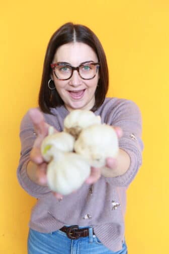 Allison holding garlic
